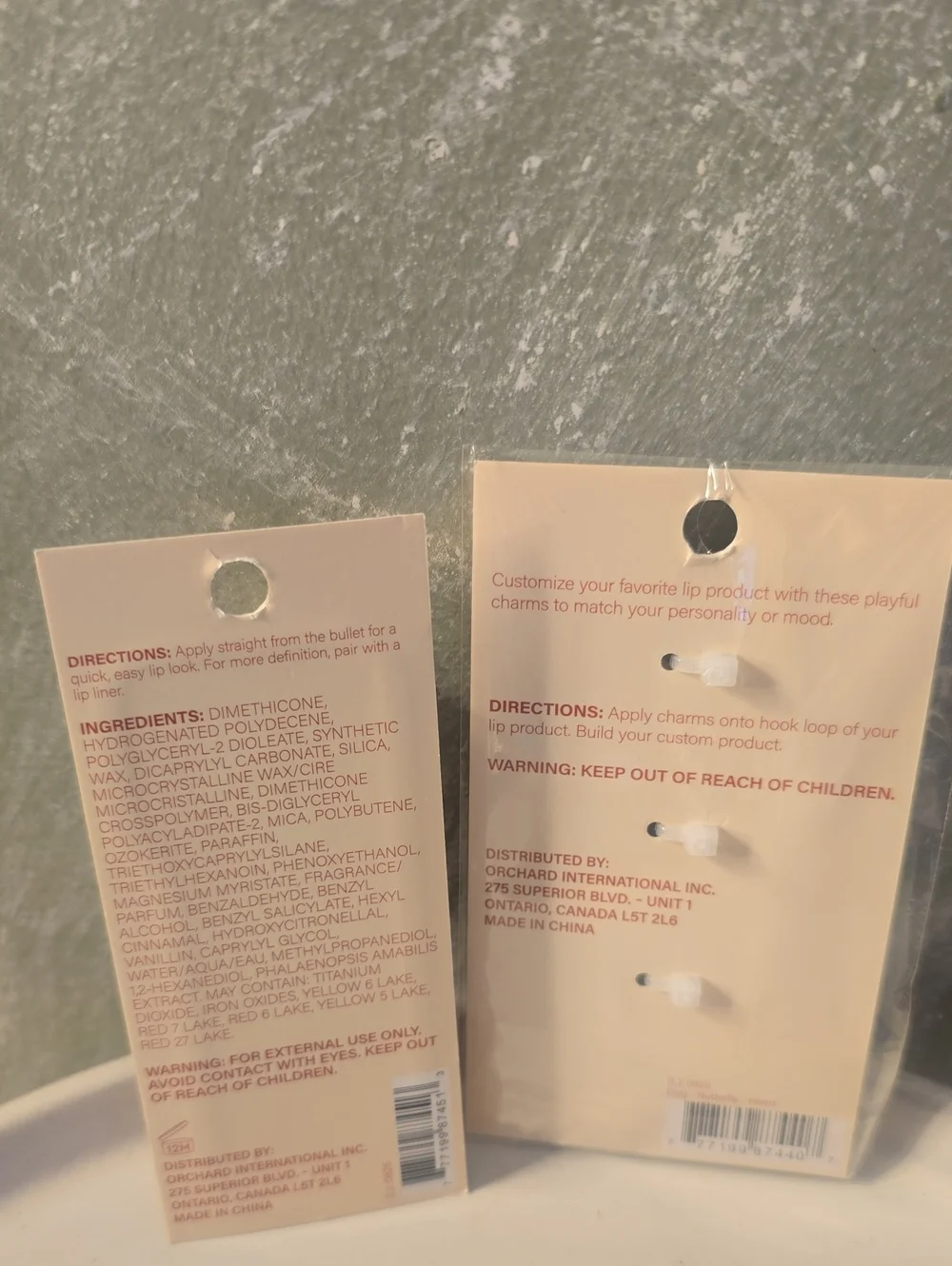 Gold Charm Trio & Blush Bloom Lipstick Charm New
